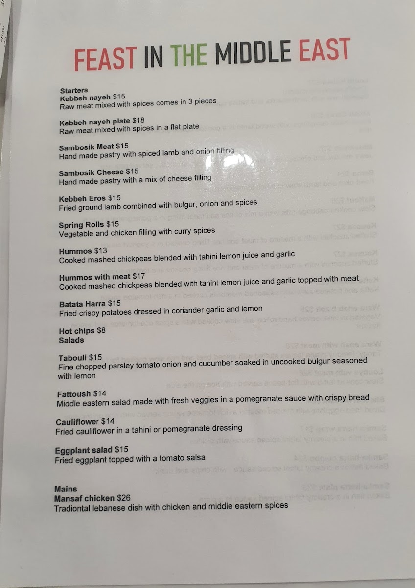 Menu Feast In The Middle East-1